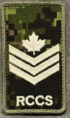 RCCS cadpat velcro Rank patch; Sergeant