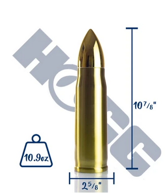 Bullet tumbler measurements: 10 7/8" by 2 5/8"