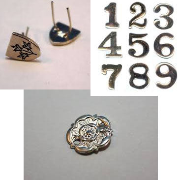Silver undress ribon devices; shield with three maple leafs, numerals 1 through 9, silver rosette.