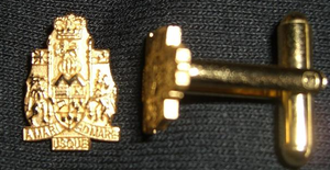 Gold cufflinks with the Chief Warrant Officer crest.