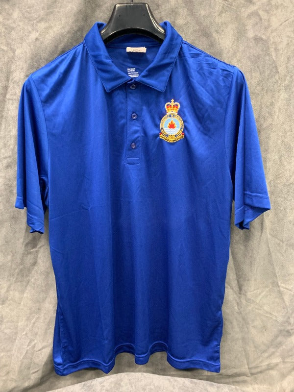 Blue Polo with 76 Comm Regiment Crest embroidered
