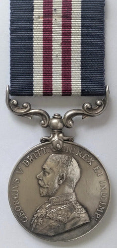 Front face of the silver Military Medal for WW2.
