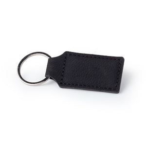 Black faux leather keyring