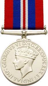 Front face of the silver War Medal 1939-1945.